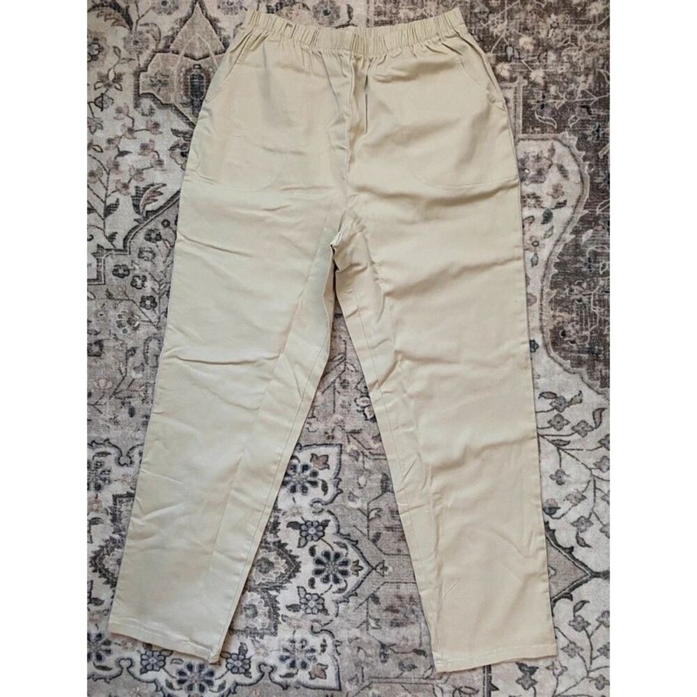 D&co large women’s pants L cream beige cotton Denim & Co